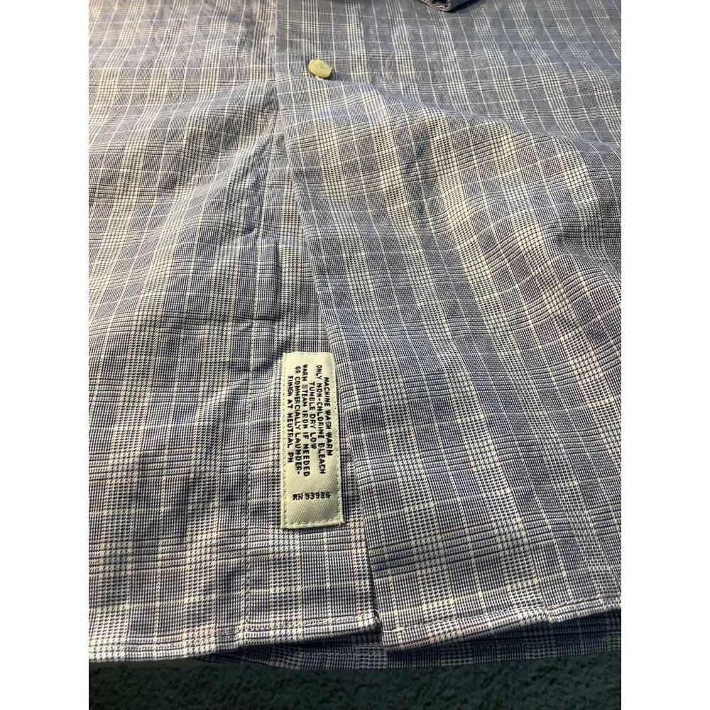 Brooks Brothers Men’s Button Down Shirt 17 1/2-34 Blue/White Plaid Egyptian Cott - Picture 6 of 8